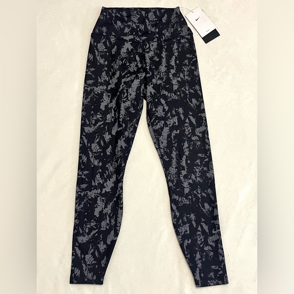 Nike One Women’s Dri-Fit High- Waisted 7/8 Length Charcoal & Black Leggings